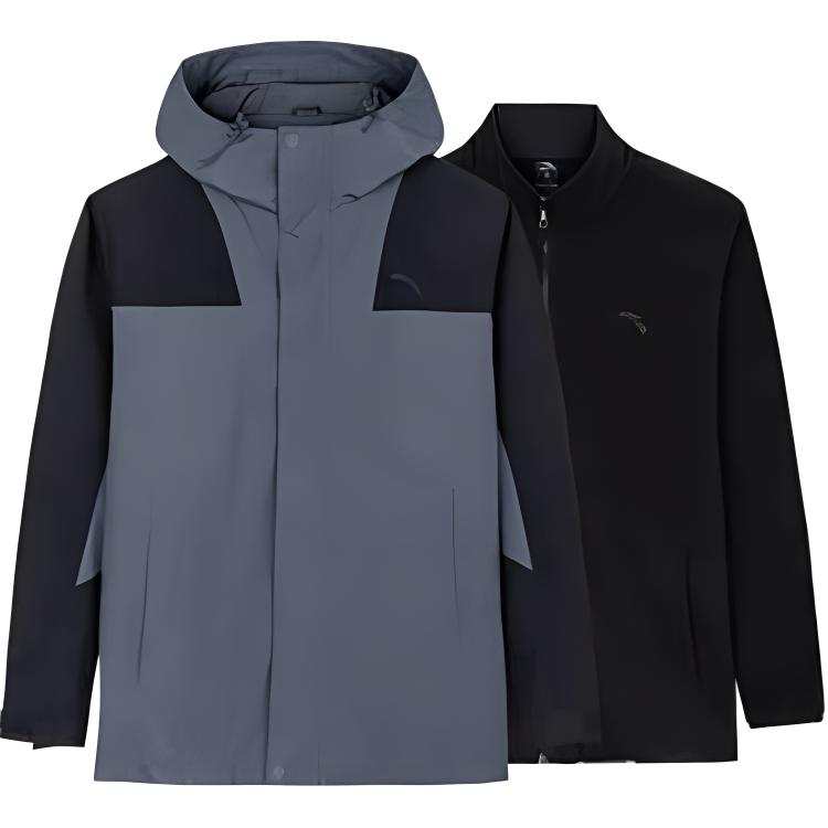 Anta Variety Training Collection Warm Water-Repellent Windbreaker Jacket Men's Basic Black/Men's Gray