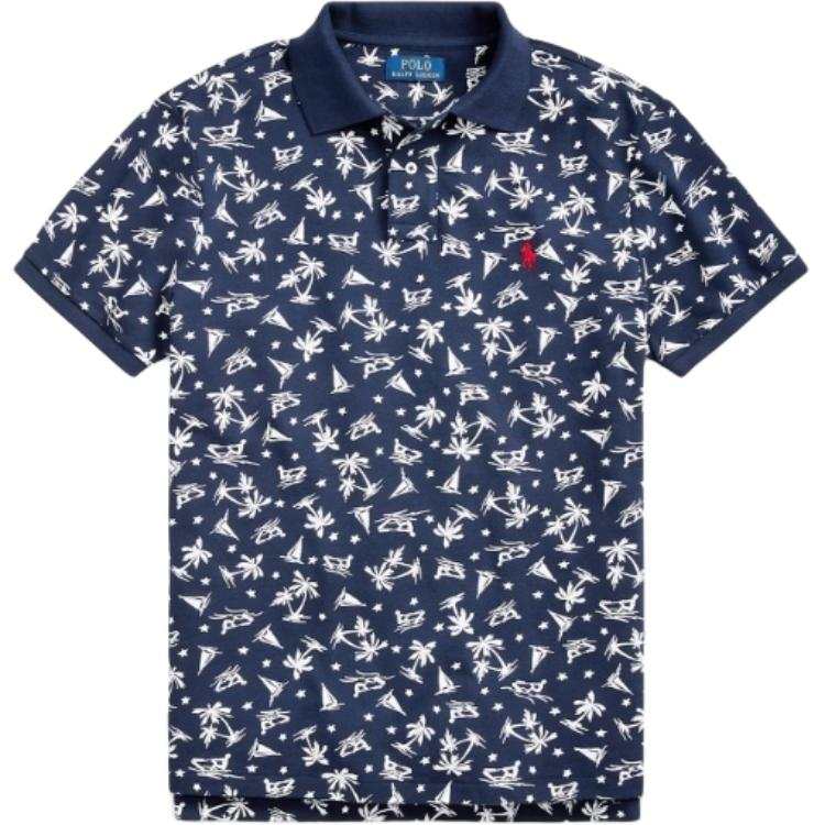 Polo Ralph Lauren Polo Shirt Custom Slim Fit Men's Marine Blue