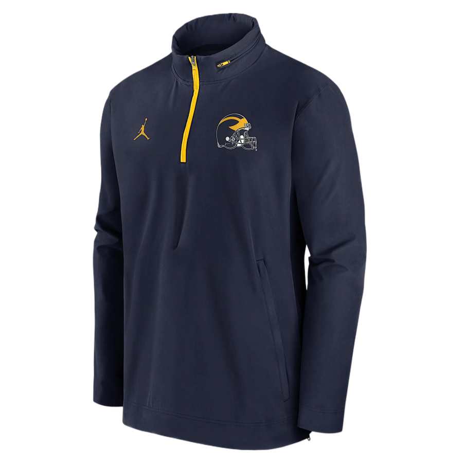 Nike Nike Michigan Wolverines Sideline Coach Men's Nike College 1/2-Zip Hooded Jacket