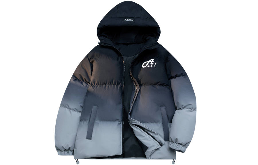 A.X.S.K Puffer Jackets Unisex Hooded Thickened Padded Puffer Jacket