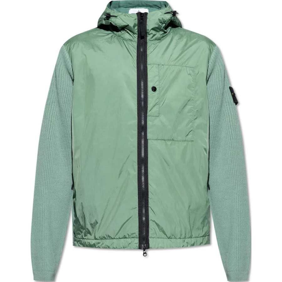 STONE ISLAND Panelled Zip-Up Hooded Jacket