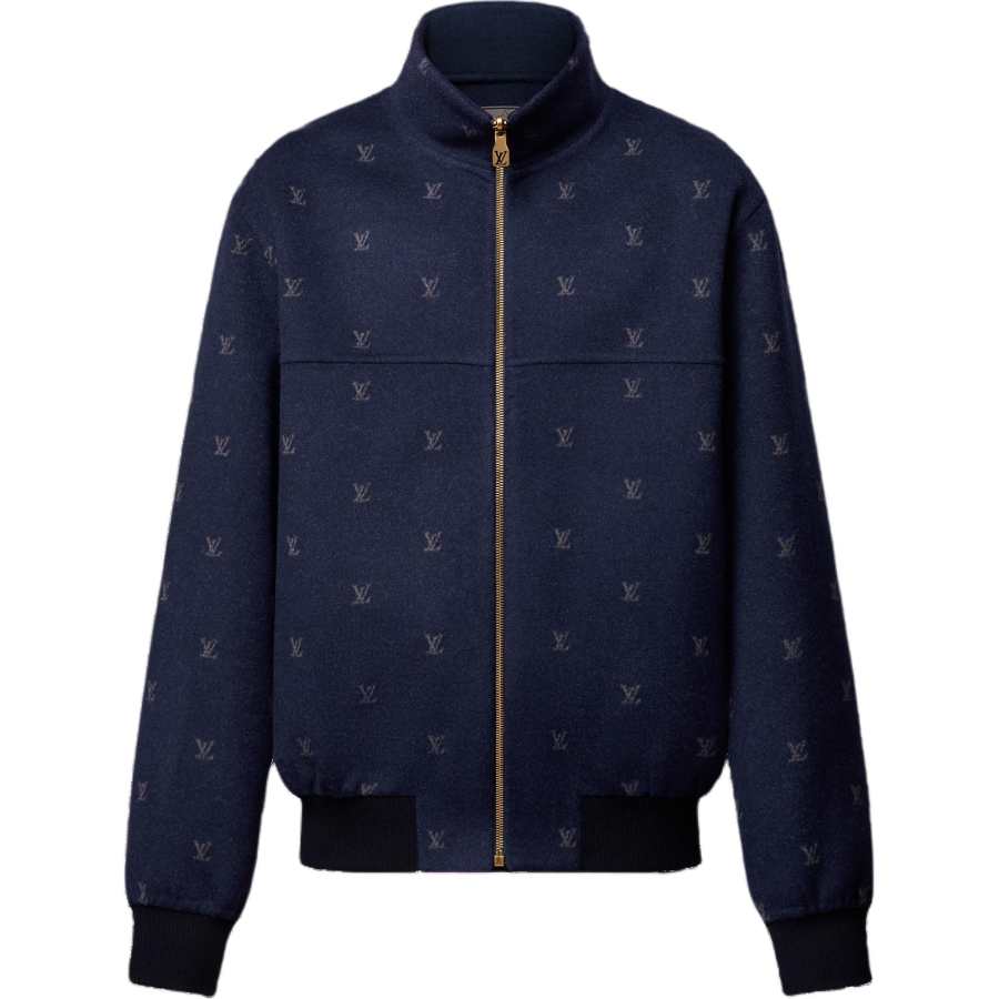 LOUIS VUITTON Lv Lv Blason Double Face Wool Silk Blend Reversible Blouson