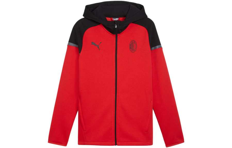 PUMA AC Milan Football Casuals Hooded Jacket Men's Red Black