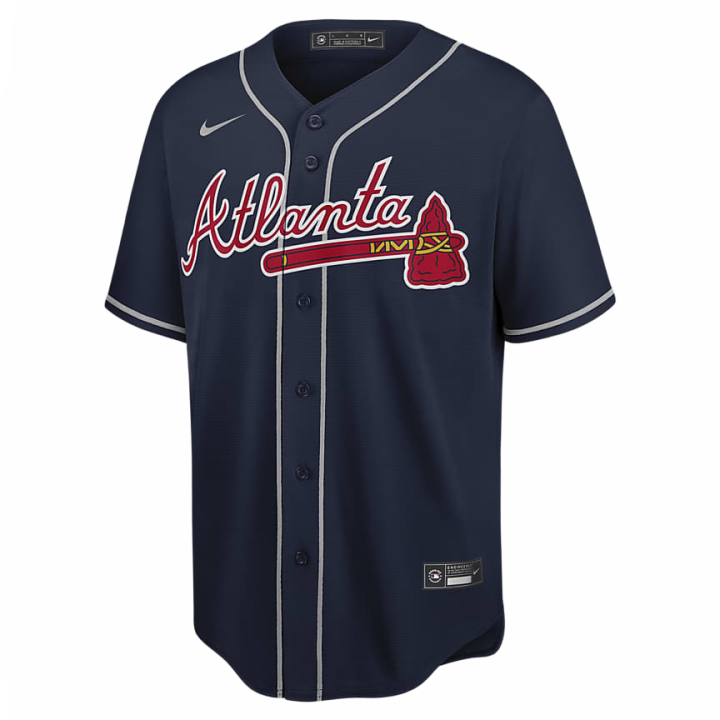 Nike Nike x MLB Nike X MLB Atlanta Braves Ronald Acuña Jr. Baseball Jacket Men's Marine Blue
