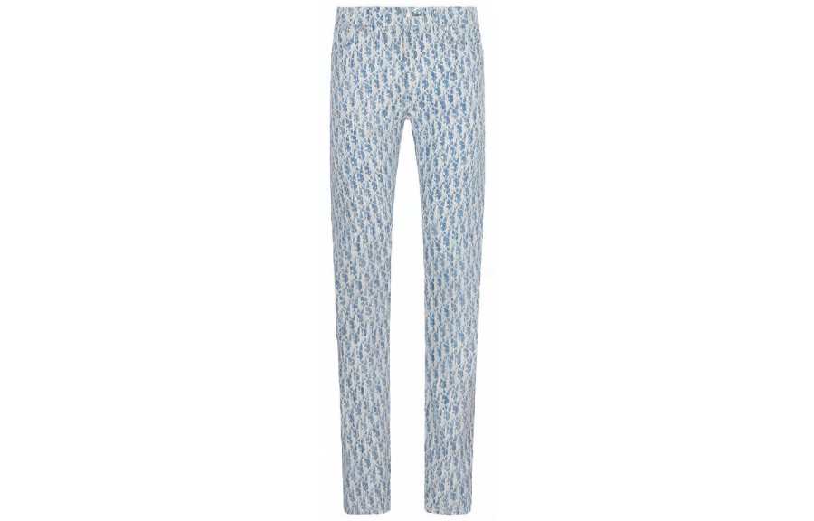 DIOR Quarterly New Products Jeans Men's Blue Moderate Slim Fit Pants