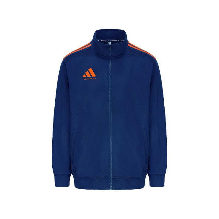 Adidas Adidas Taekwondo Jacket Unisex Blue Base Orange Stripes