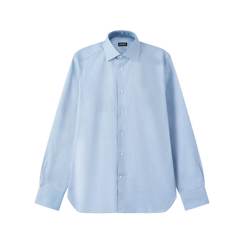 Ermenegildo Zegna Shirts Men's Blue Lapel Moderate Other