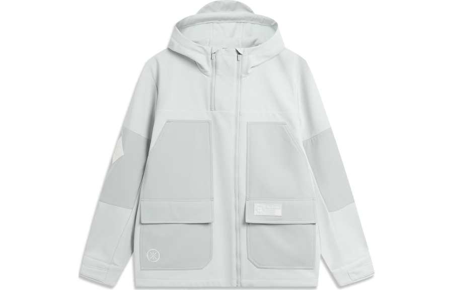 Li-Ning Li Ning Basketball Collection, Wade Christmas Collection, Long Sleeved Hooded Loose Fit Fleece Lined Jacket Men's