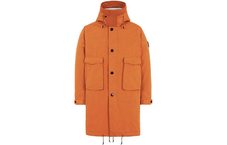 STONE ISLAND Parka Coats Unisex Orange Hooded Moderate