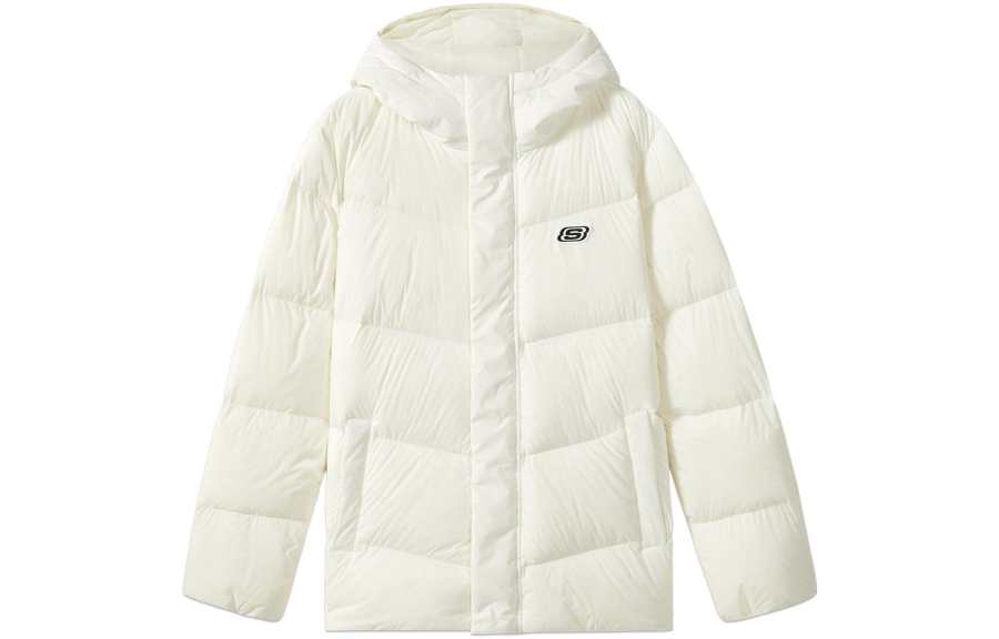 Skechers Colorful Down Jacket Unisex Marshmallow White