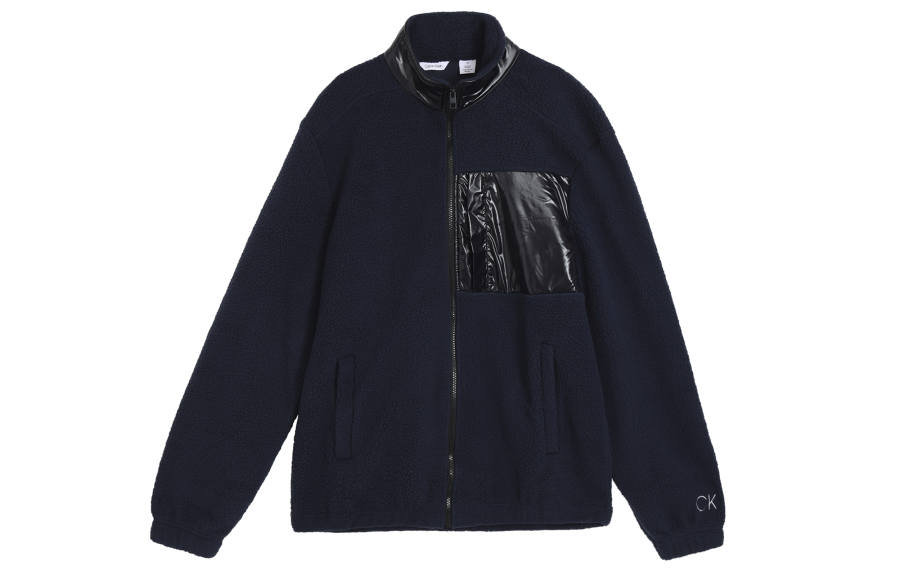 CALVIN KLEIN Velvet feel Coat Unisex Dark Blue