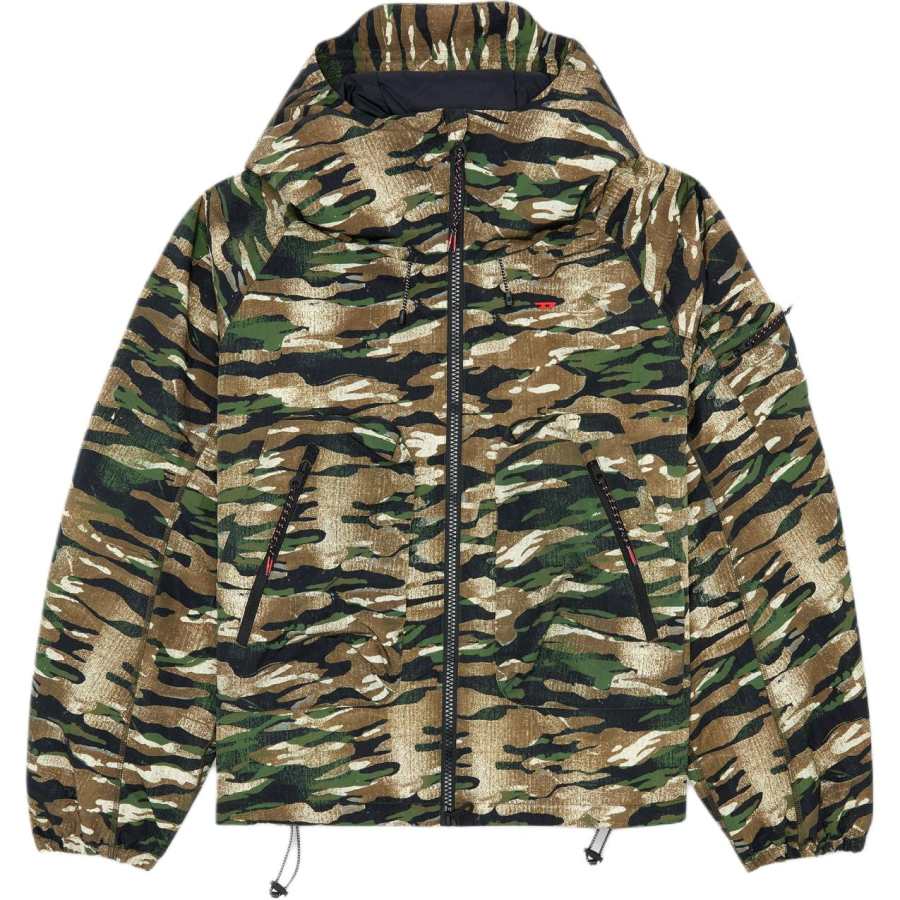 DIESEL Camouflage print Hooded Windbreaker