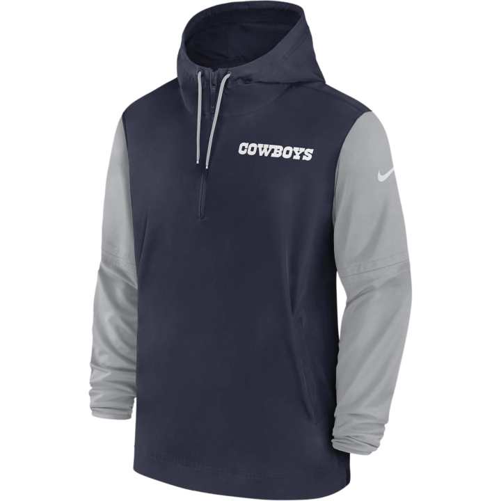 Nike Nike Dallas Cowboys Sideline Pre-Game Player Men's Nike Nfl 1/2-Zip Hooded Jacket
