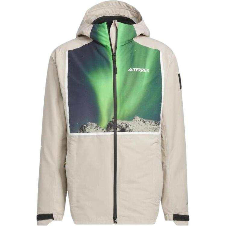 Adidas Adidas National Geographic Co Branded Section Jackets Men's Lead White Hooded Moderate Other