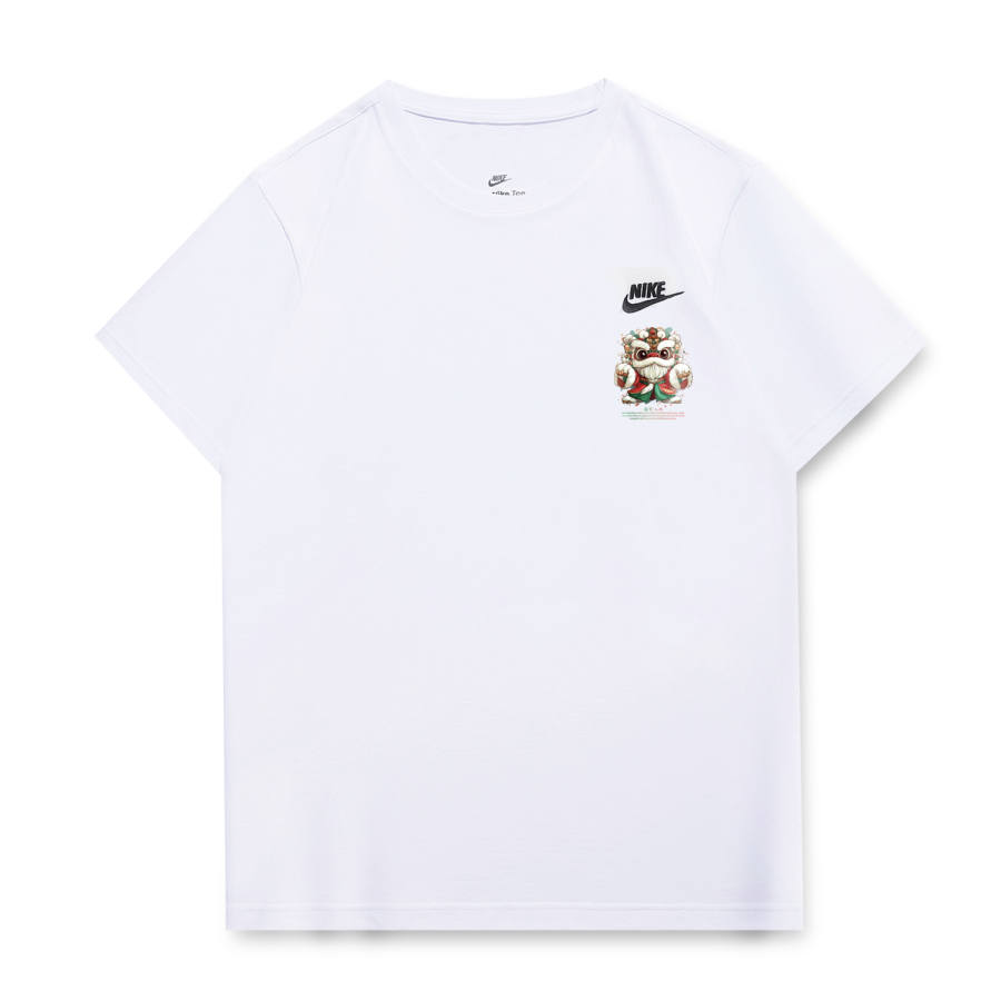 Nike Nike CNY T Shirts Unisex White Crew Neck Moderate Straight Fit