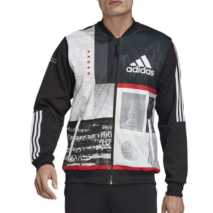 Adidas Adidas Jackets & Coats Men's Black White Print