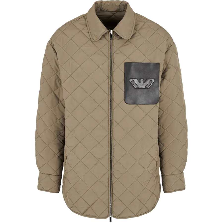 Emporio Armani logo-embossed quilted jacket