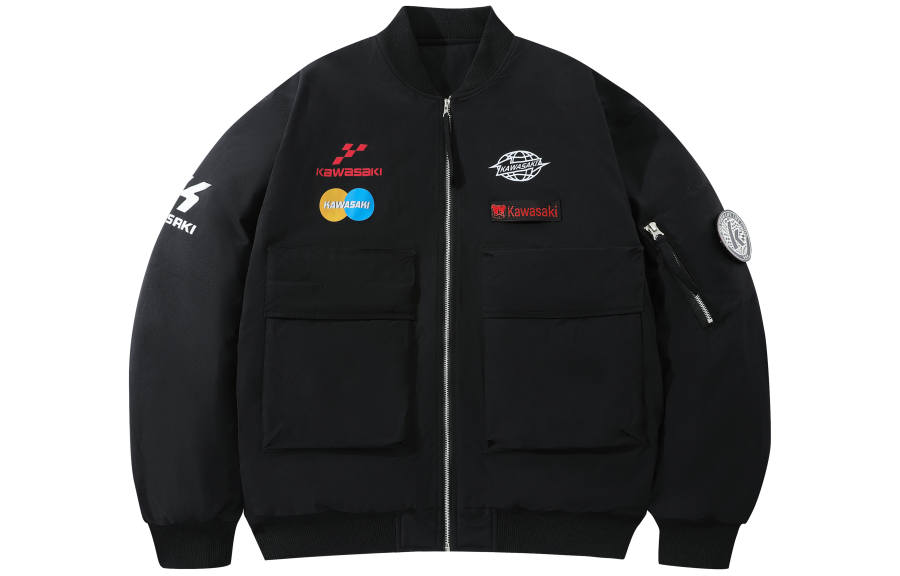 Kawasaki Jackets Unisex Baseball Collar Thickened Pilot