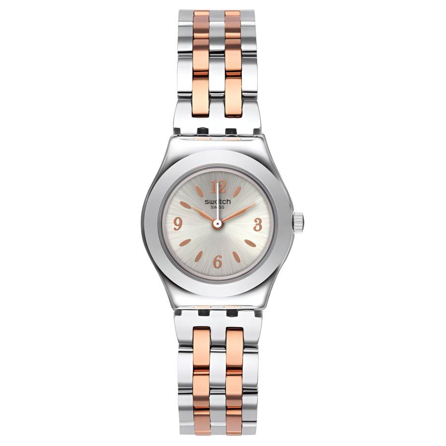 SWATCH Metal Collection Quartz Movement Women's Watch 25mm Gray Dial Stainless Steel Case