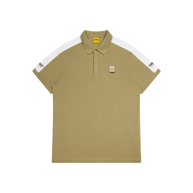 Jeep Polo Shirts Unisex Khaki Polo Collar Moderate Straight Fit