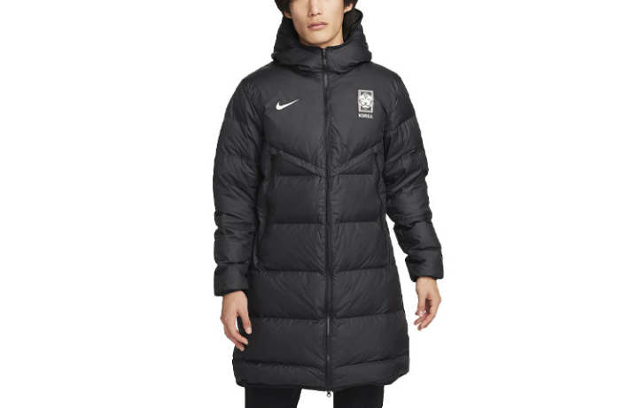 Nike Nike Down Jackets Men's Black Hooded Moderate Down Coat