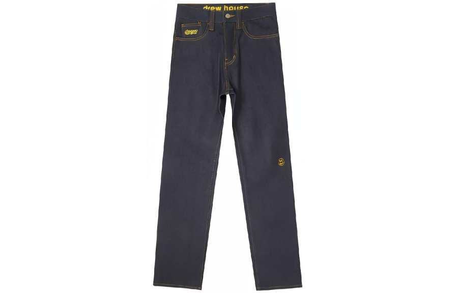Drew House Letter Logo Series Jeans Unisex Vintage Dark Blue