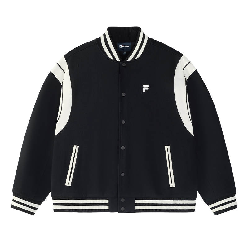 FILA FUSION Baseball Jacket Unisex Jet Black
