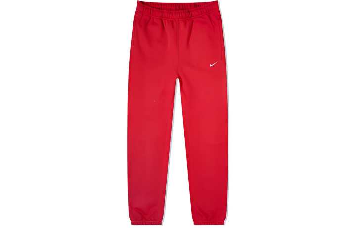 Nike Nike Lab Logo Vintage Classic Fleece Lined Elastic Cuff Knitted Sweatpants Men's Red