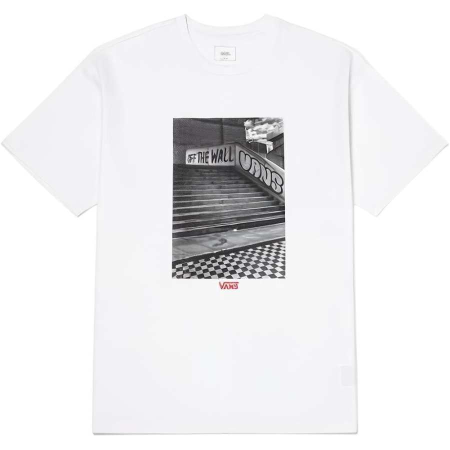 Vans T Shirts Men's White Crew Neck Moderate Straight Fit