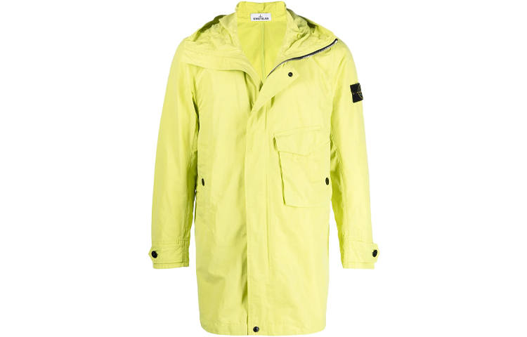 STONE ISLAND Parka Coats Men's Yellow Hooded Moderate