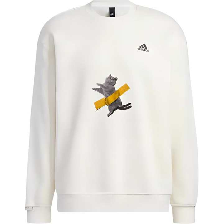 Adidas Adidas Sweatshirts Unisex White Crew Neck Moderate Regular