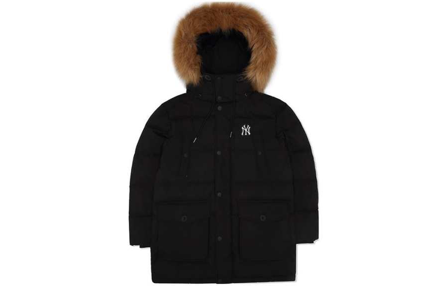 MLB New York Yankees Down Jackets Unisex Black Hooded Moderate Other