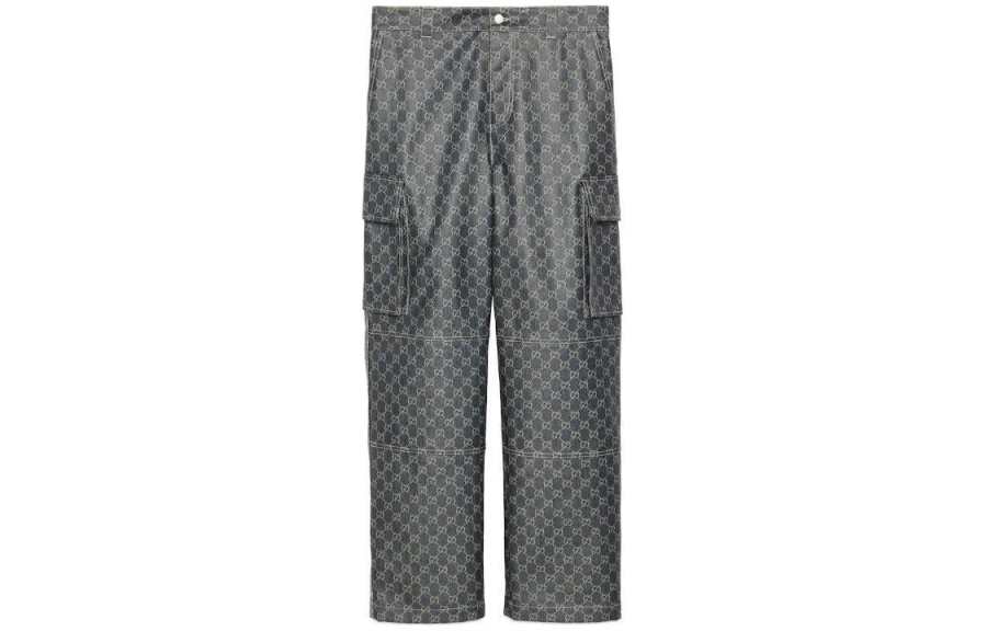 GUCCI Jeans Men's Blue Moderate Straight Fit Pants