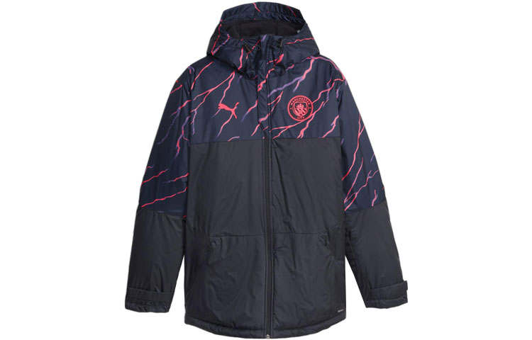PUMA Veste D'hiver De Football À Imprimé Manchester City Jacket Men's Dark Marine Blue
