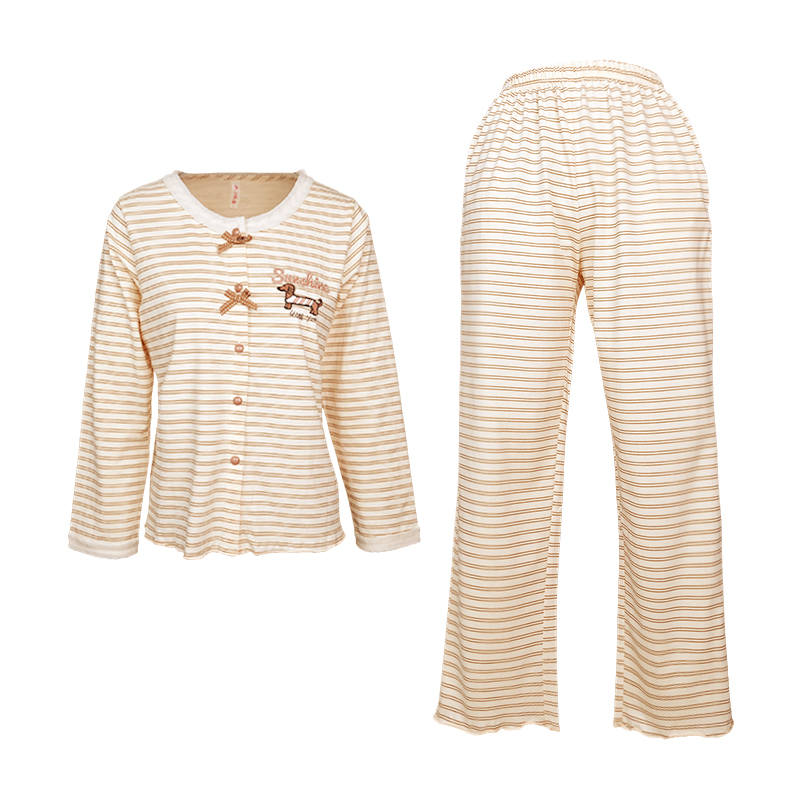 FENTENG Pajama Set Women's Beige Apricot