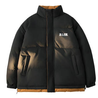 ALORGEEK Puffer Jackets Unisex Stand Collar Thickened Padded Puffer Jacket