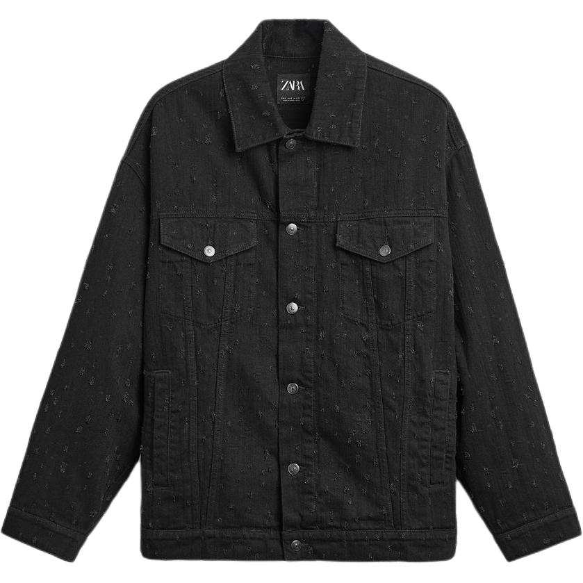 ZARA Jackets Men's Black Lapel Moderate Other