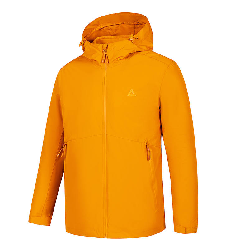 PEAK Windbreaker Jackets Men's Brown Orange Yellow Hooded Moderate