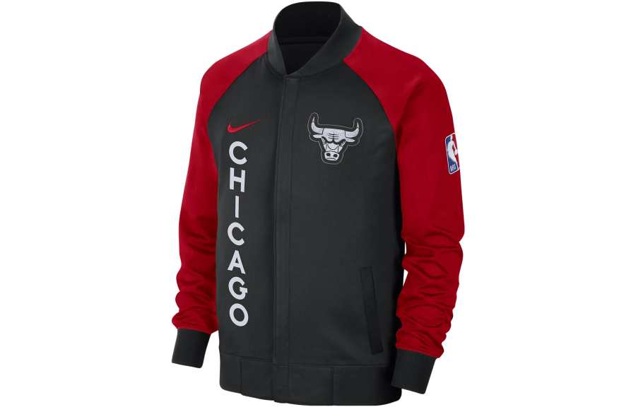 Nike Nike Dri Fit Chicago Bulls Showtime City Edition Jackets & Coats City Edition, Chicago Bulls Men's Black Red