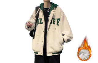 MONTVOO Baseball Jerseys Unisex Hooded Thickened And Fleece Lined Mock Two Piece