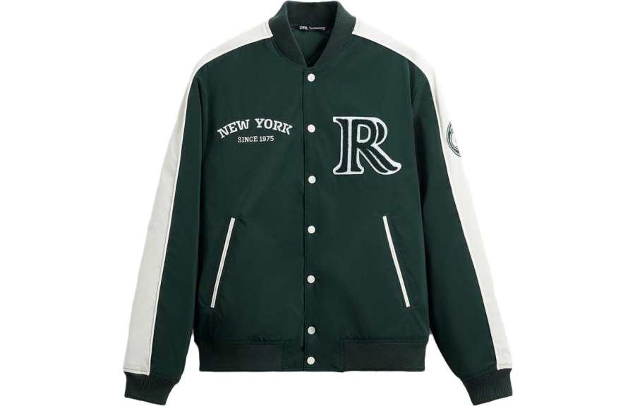 ZARA ZARA Jackets Men's Green Lapel Moderate Pilot