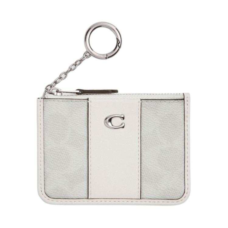 COACH Cow Leather Card Holder Women's Chalk White