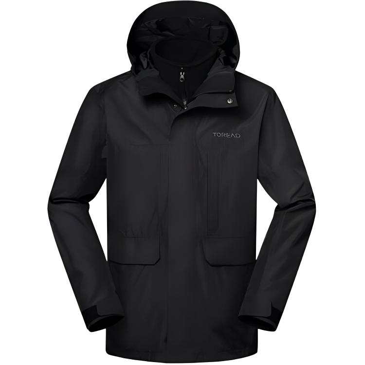 TOREAD Waterproof, Windproof, Breathable, Abrasion Resistant, Thermal Windbreaker Jacket Men's Black