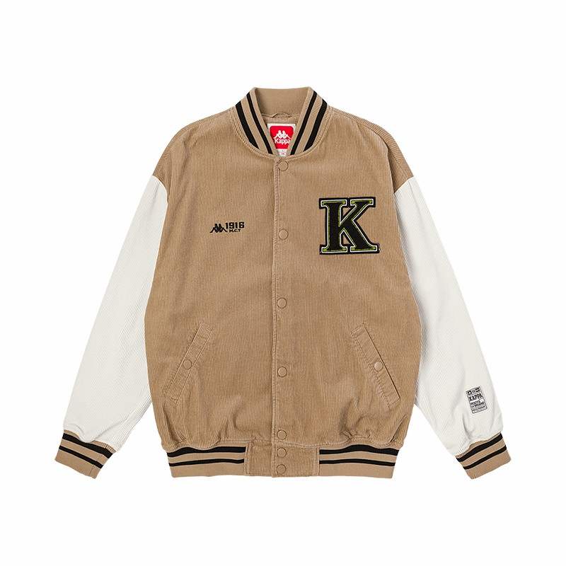 Kappa Kappa Fall Baseball Jacket Unisex Gray Khaki