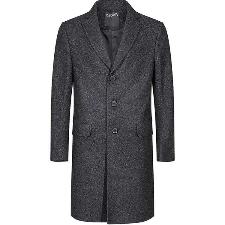 Ermenegildo Zegna FW24 Coat Mid Length Men's Dark Gray