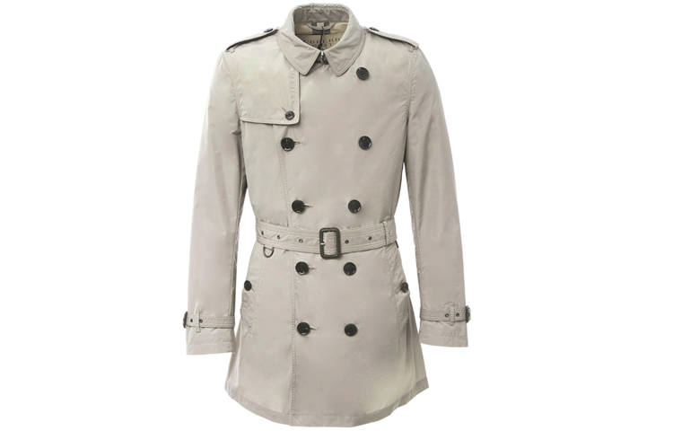 Burberry Trench Coats Men's Khaki Lapel Moderate