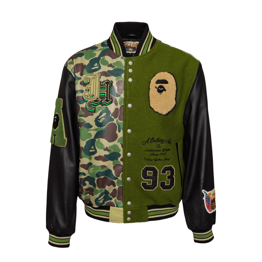 A BATHING APE X JEFF HAMILTON JEFF HAMILTON Jackets Unisex Green Baseball Collar Moderate Other