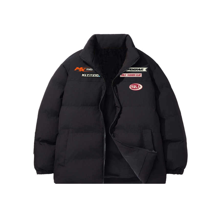 M&X MEDX Puffer Jackets Unisex Stand Collar Moderate Padded Puffer Jacket