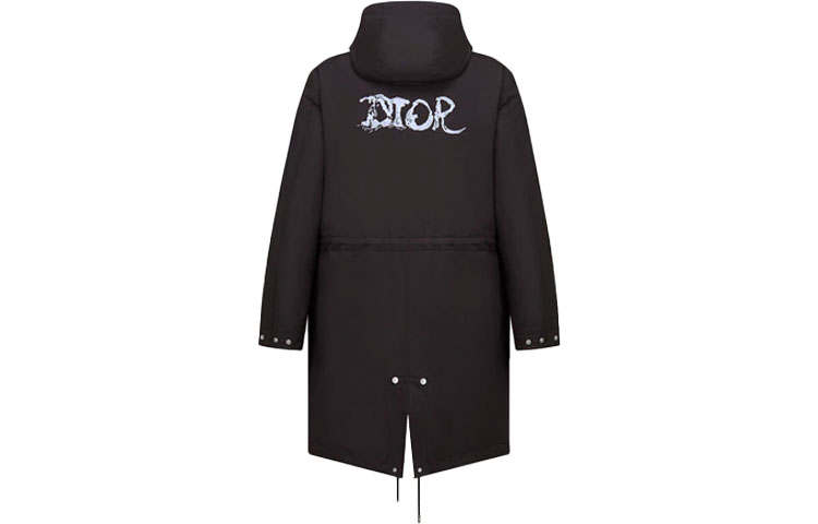 DIOR Quarterly New Products Parka Coats Men's Black Hooded Moderate