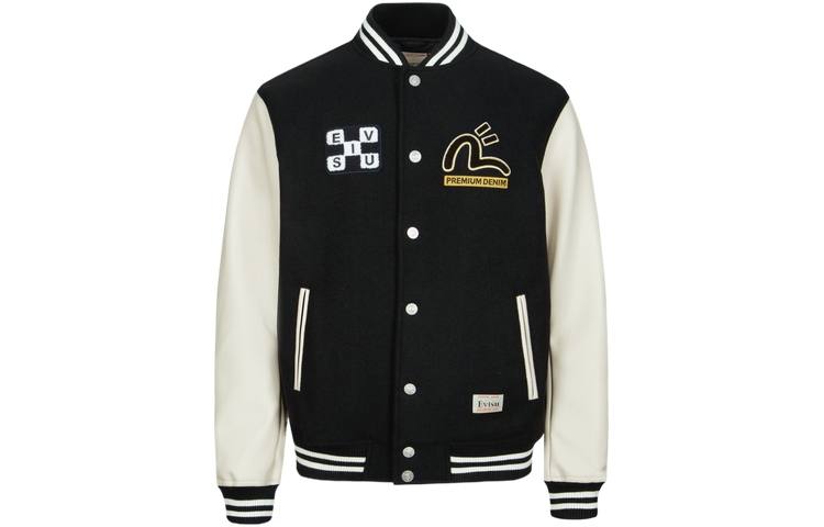 EVISU EVISU Daruma Appliqué Wool Baseball Jacket